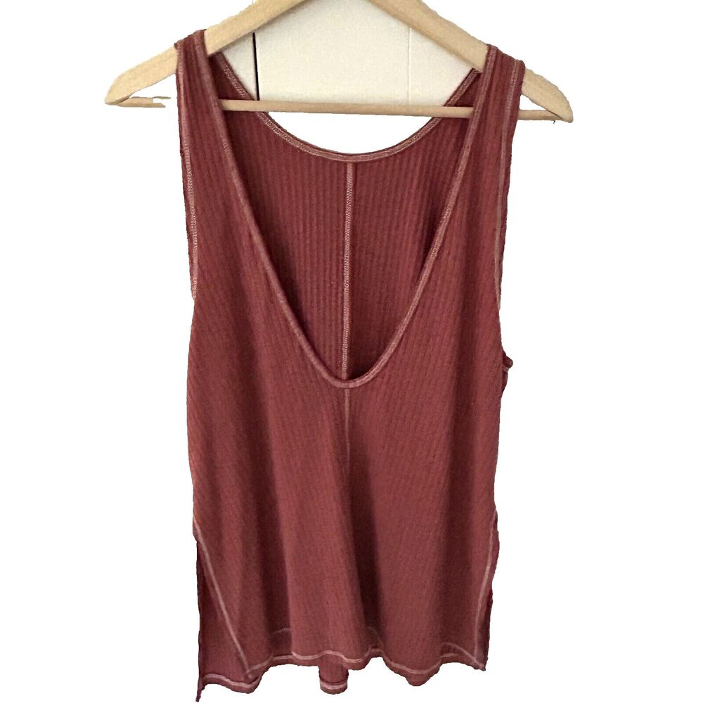 Intimately Free People Oversized Sleeveless Top XS Red Ribbed
Scoop Back Tank